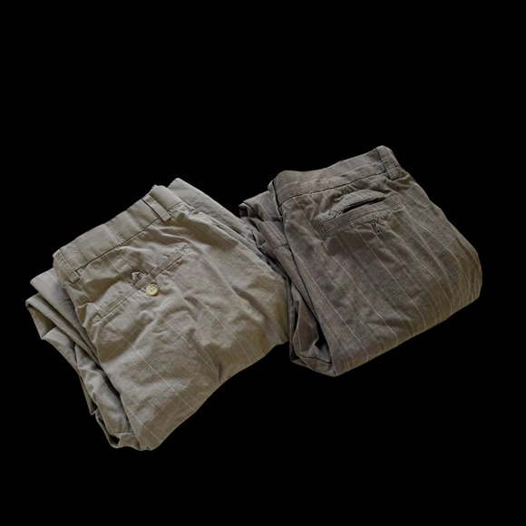 Banana Republic Other - Bundle Lot 2 Banana Republic 32x32 Brown Plaid Cotton Chino Trousers Pants